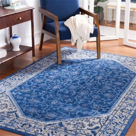 Safavieh 9 x 12 ft. Brentwood Transitional Power Loomed Rectangle Rug Ivory & Navy BNT853A-9